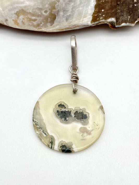 Moss Agate Silver Pendant - Dokkana Gemstones