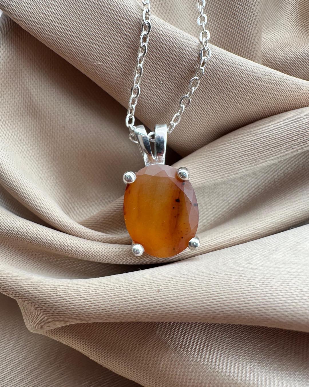 Natural Agate Gem Quality Silver Pendant - Dokkana Gemstones