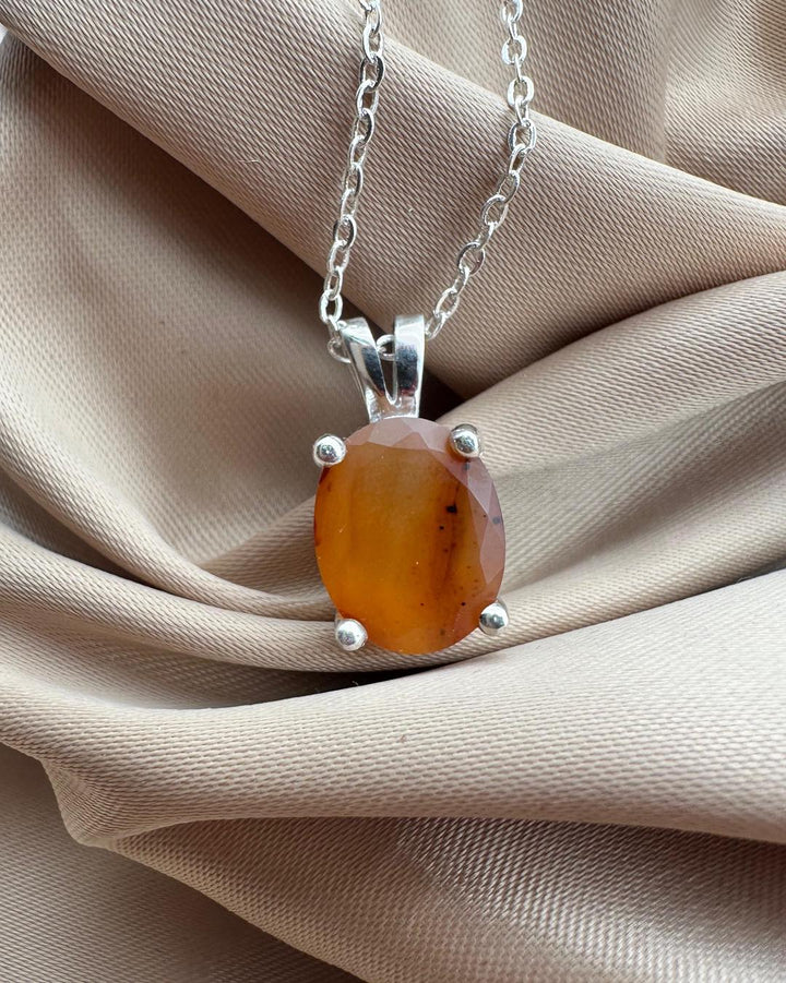 Natural Agate Gem Quality Silver Pendant - Dokkana Gemstones