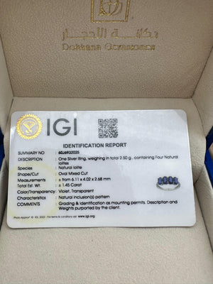 Natural Iolite stones - 4 Design - Silver Ring - Dokkana Gemstones