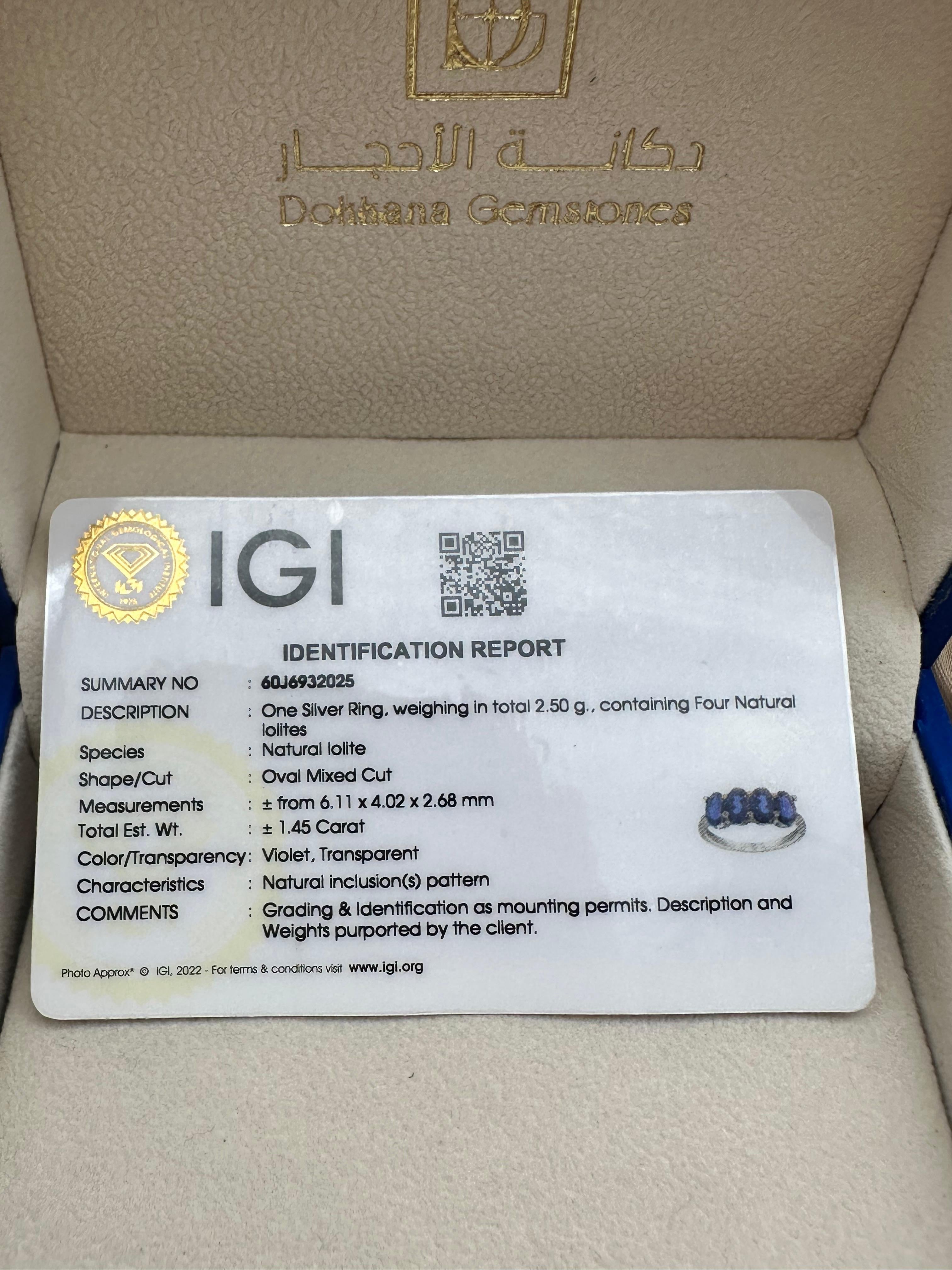 Natural Iolite stones - 4 Design - Silver Ring - Dokkana Gemstones