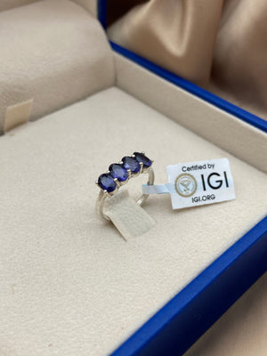 Natural Iolite stones - 4 Design - Silver Ring - Dokkana Gemstones