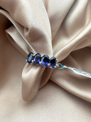 Natural Iolite stones - 4 Design - Silver Ring - Dokkana Gemstones