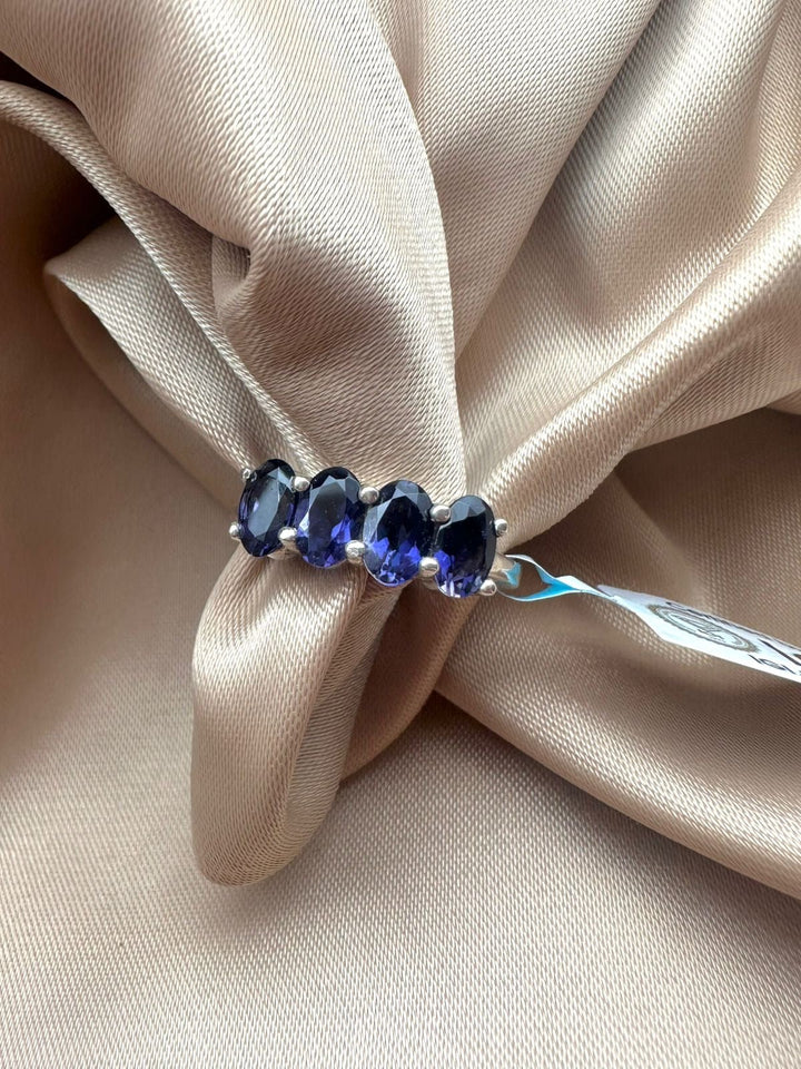 Natural Iolite stones - 4 Design - Silver Ring - Dokkana Gemstones