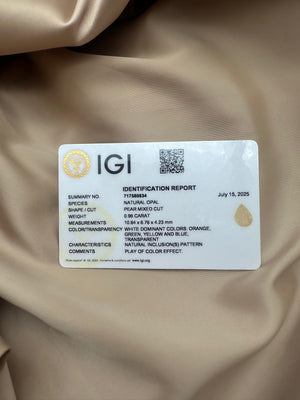 Natural Opal Nature Inspired Silver Pendant - IGI Certified - Dokkana Gemstones