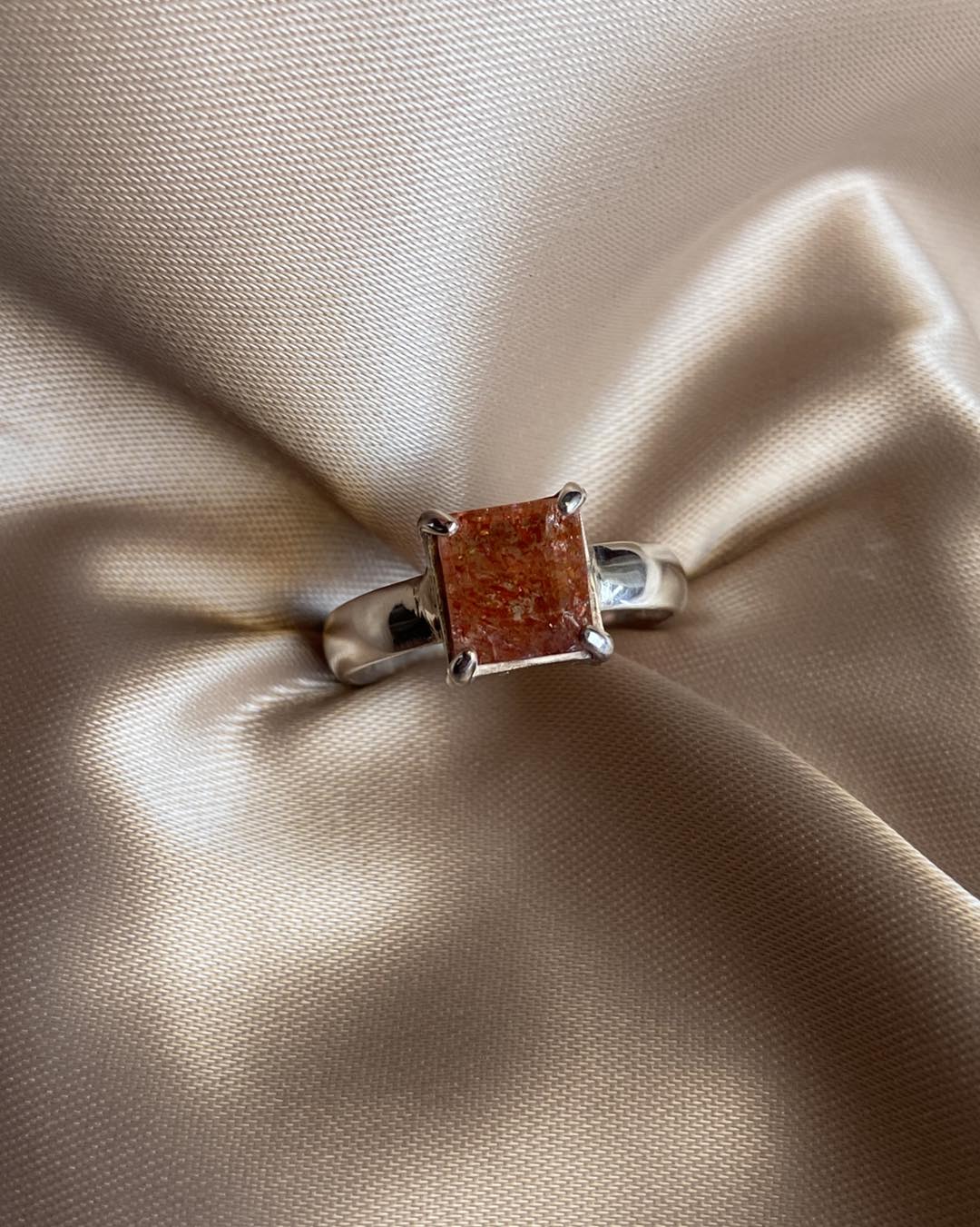 Natural Sunstone Ring - Silver 925 - Dokkana Gemstones