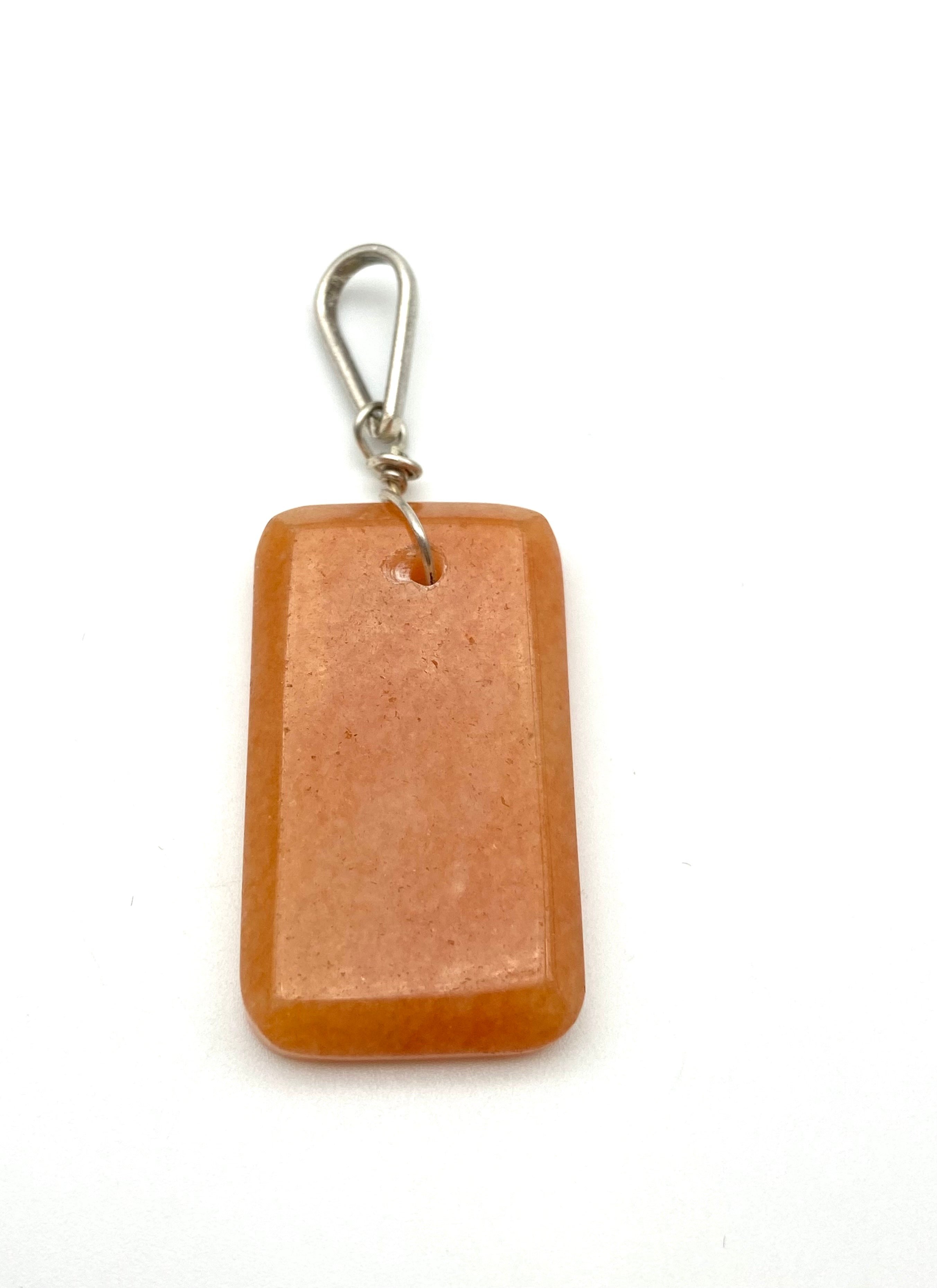 Orange Aventurine Silver Pendants - Dokkana Gemstones