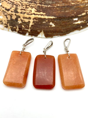 Orange Aventurine Silver Pendants - Dokkana Gemstones