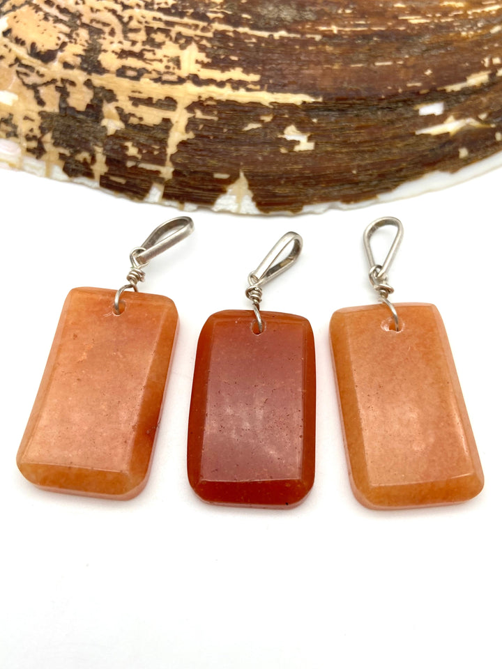 Orange Aventurine Silver Pendants - Dokkana Gemstones
