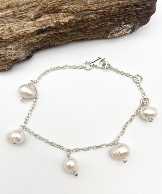 Pearl Silver Bracelet - Dokkana Gemstones