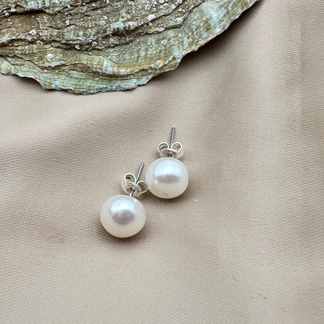 Pearl Silver Earrings - Dokkana Gemstones