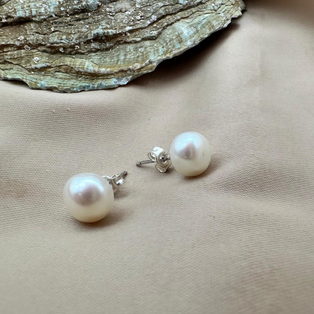 Pearl Silver Earrings - Dokkana Gemstones