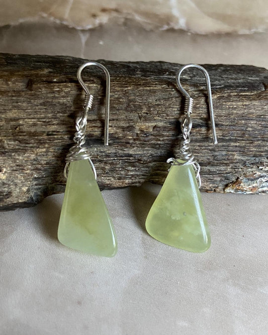 Prehnite Earrings - Dokkana Gemstones