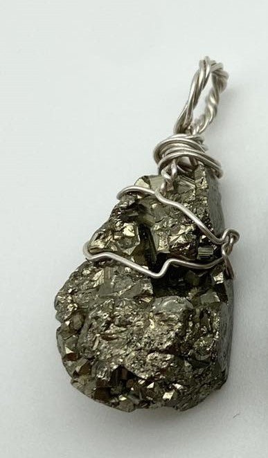 Pyrite Raw Silver Pendants - Dokkana Gemstones