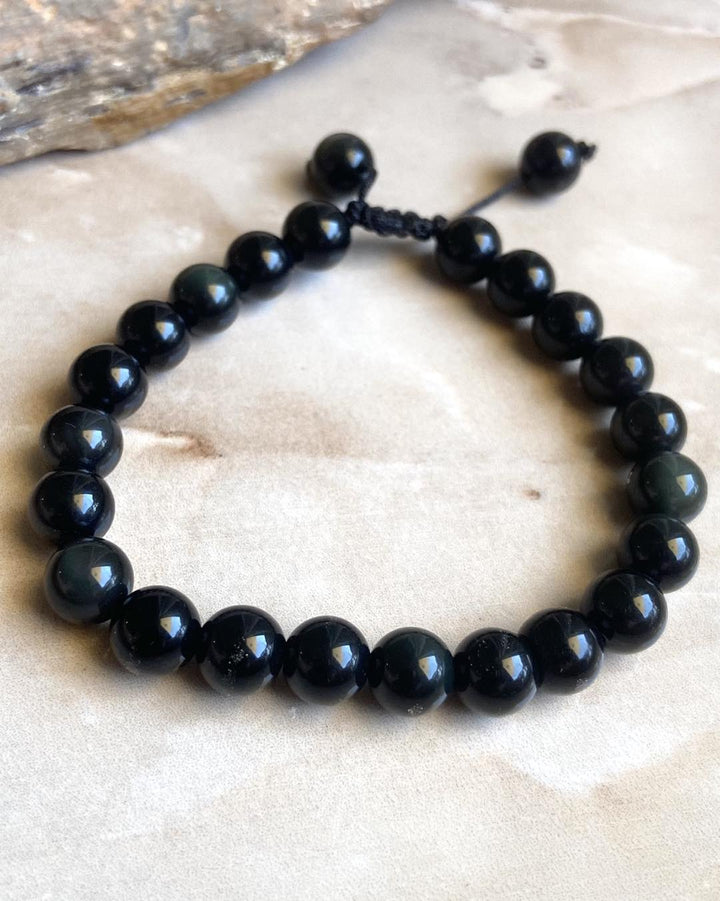 Rainbow Obsidian Free Size Bracelet - Dokkana Gemstones
