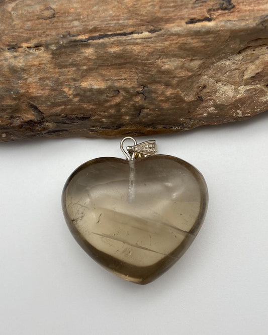 Smoky Quartz Heart Shaped Pendant - Dokkana Gemstones