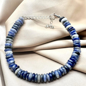 Sodalite Silver Bracelet - Dokkana Gemstones