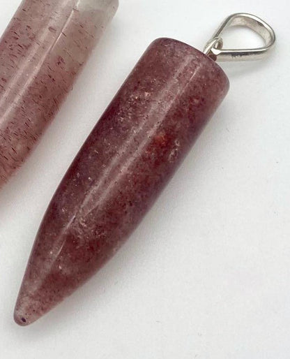 Strawberry Quartz Silver Pendants - Dokkana Gemstones