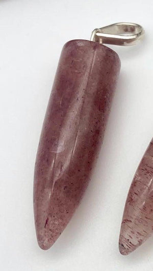 Strawberry Quartz Silver Pendants - Dokkana Gemstones