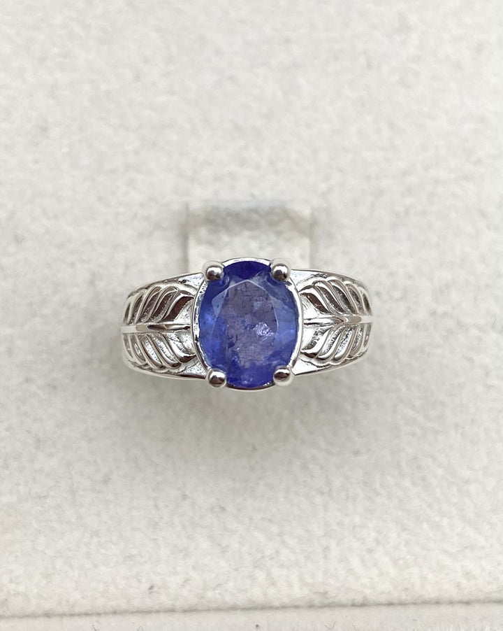 Tanzanite Silver Ring - IGI certified - Dokkana Gemstones