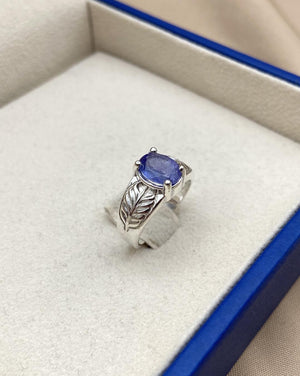 Tanzanite Silver Ring - IGI certified - Dokkana Gemstones