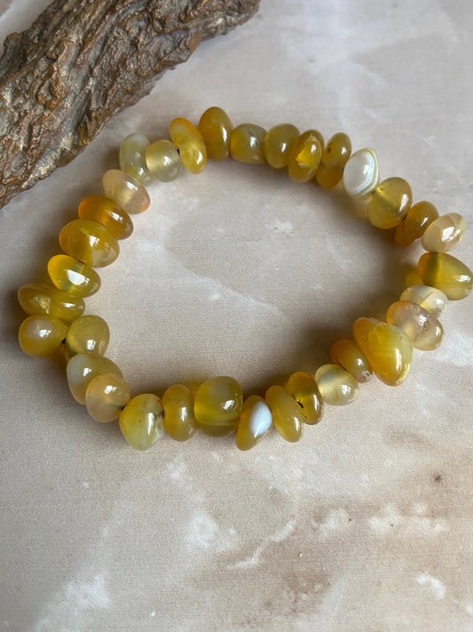 Yellow Agate Bracelet - Dokkana Gemstones